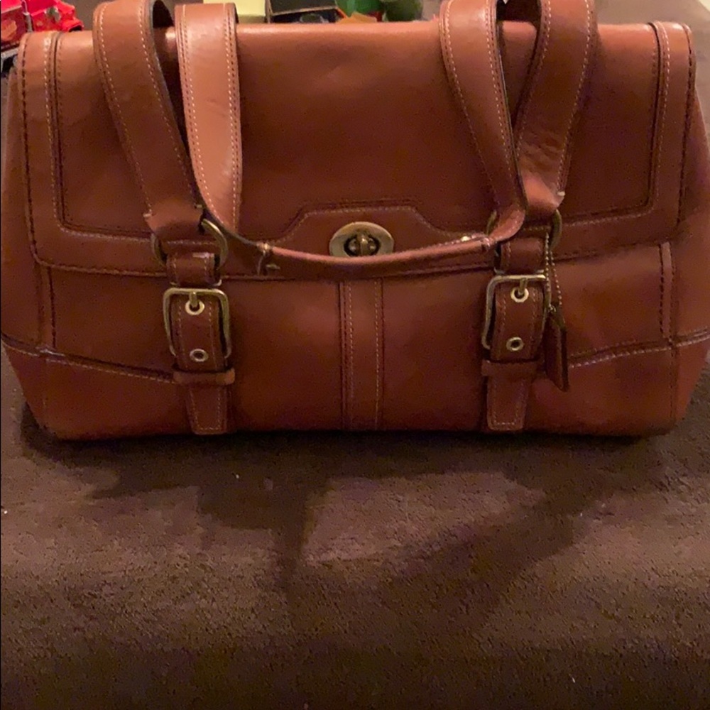 Coach Hamptons Leather Satchel Bag